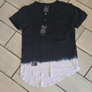 KONUS Mens Small Black Tie Dye Pocket Tee Shirt Made in USA